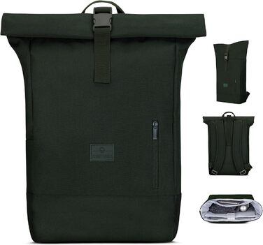 Рюкзак Johnny Urban Rolltop для жінок і чоловіків - Robin Large - Денний рюкзак з 16-дюймовим відділенням для ноутбука - Перероблений ПЕТ - 18-22 л - Водовідштовхувальний (один розмір, оливковий)