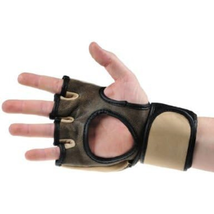 Рукавички для ММА в стилі ретро з волової шкіри для ванної кімнати I шкіряні тренувальні рукавички без пальців I Gr. S-XL (d - XL)
