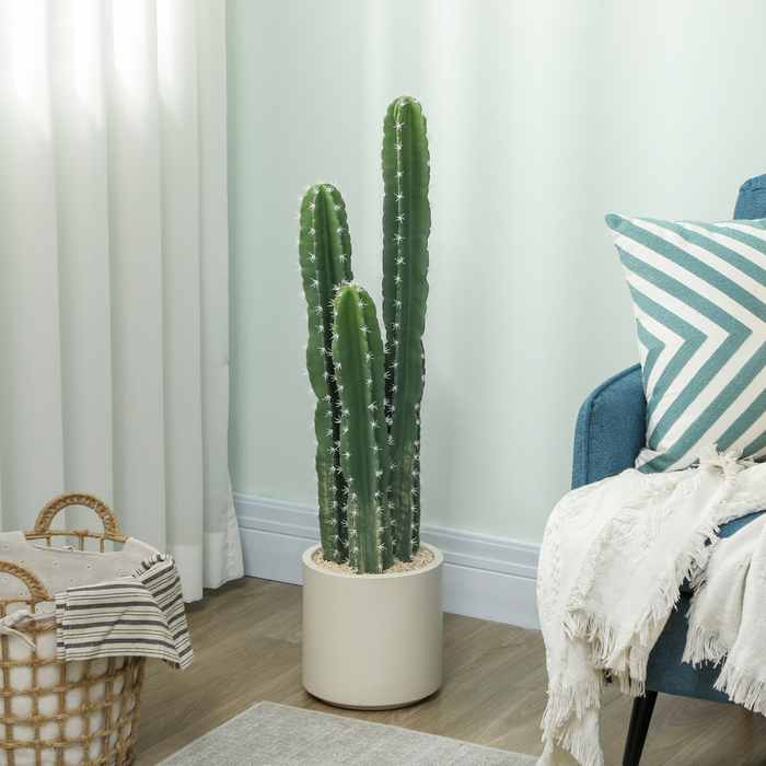 Штучний кактус, великий (95 см) у горщику, максимально реалістичний для дому, офісу, озеленення.