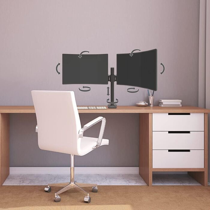 Кріплення для монітора Barkan 13-34 дюймів, регульоване, для столу, LED/LCD, до 6 кг (Basic, подвійний кріплення)