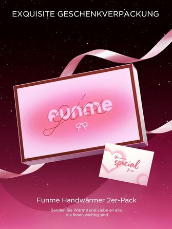 Електричні грілки для рук Funme® 10000mAh (2 шт.) з подарунковою коробкою. USB Powerbank, багаторазові, до 60°C, для жінок, ідеальні для активного відпочинку. OT95 (фіолетове золото)
