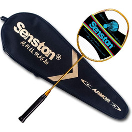 Надлегка ракетка для бадмінтону Senston N80 Carbon з кишенею для ракетки (золота)