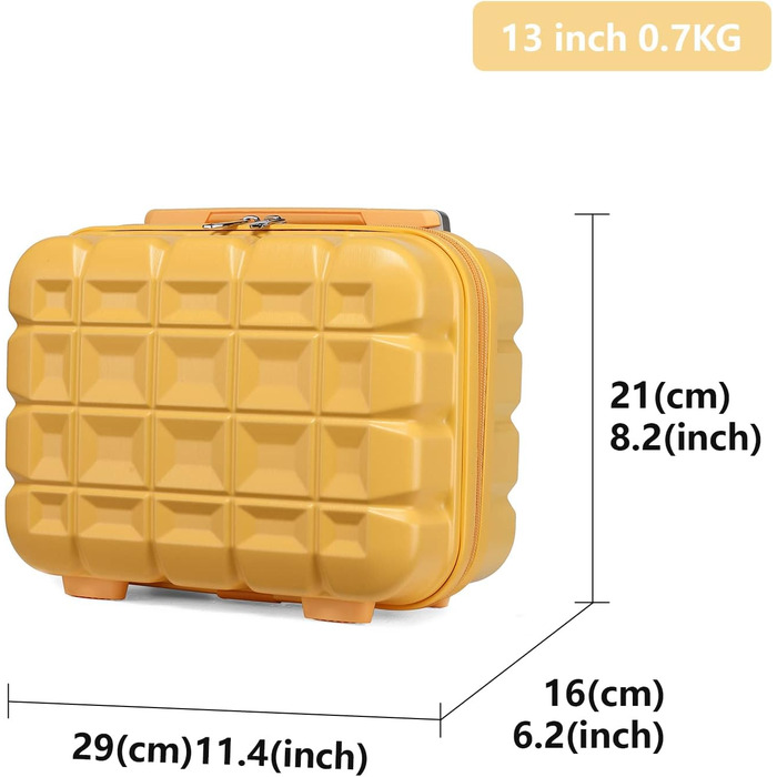 Набір валіз KONO 2 в 1: велика валіза 54 см + косметичка (білий)