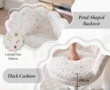 Дитячий стіл-крісло регульований, обертовий крісло з велюру, крісло для дівчаток, крісло для навчання, біле