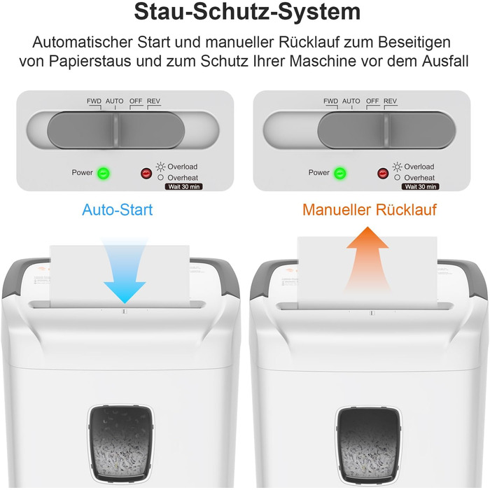 Шредер Bonsaii P4, 12 аркушів, 21 л, знищення карт/CD/скріпок, для офісу та дому