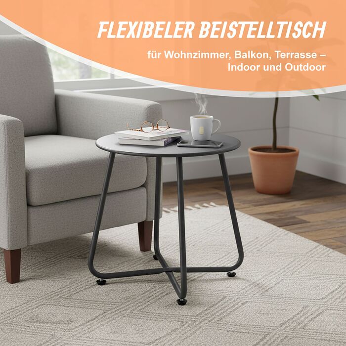 Relaxdays Додатковий столик зі сталі, стійкий до погодних умов