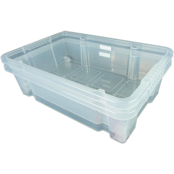Комод під ліжко 28 л, 60x18, прозоро-сірий, прозоро-сірий, ящик для штабелювання, ящик для ліжка, зберігання (антрацит, 6)