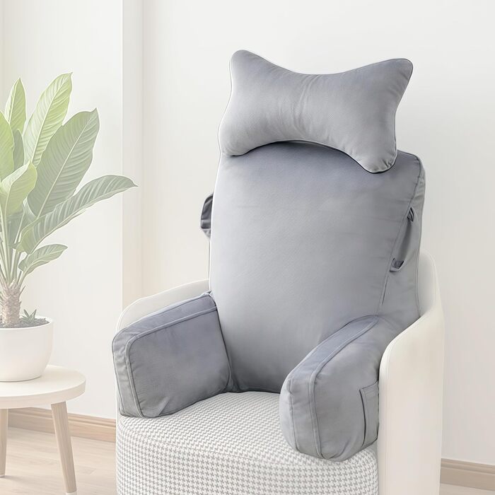 Подушка для читання WUDLEP, велика 78,7 см, знімний валик для шиї, для відпочинку в ліжку або на дивані, подушка для спини для дорослих, для перегляду телевізора/ігор/відпочинку