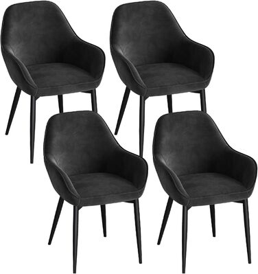 Крісло Eluchang для їдальні та кухні: зручне, з підлокітниками, оксамит, набір 4 шт., до 120 кг