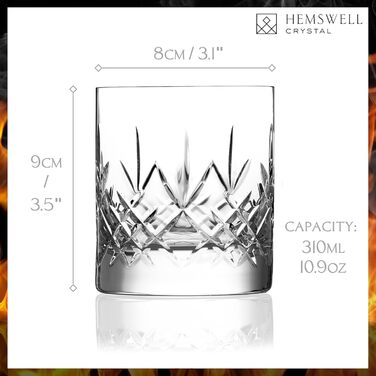 Склянка для віскі Glenrigg 310 мл – Tumbler з кришталю без свинцю з важким дном та подарунковою коробкою – ідеально для скотчу, бурбону та односолодового віскі