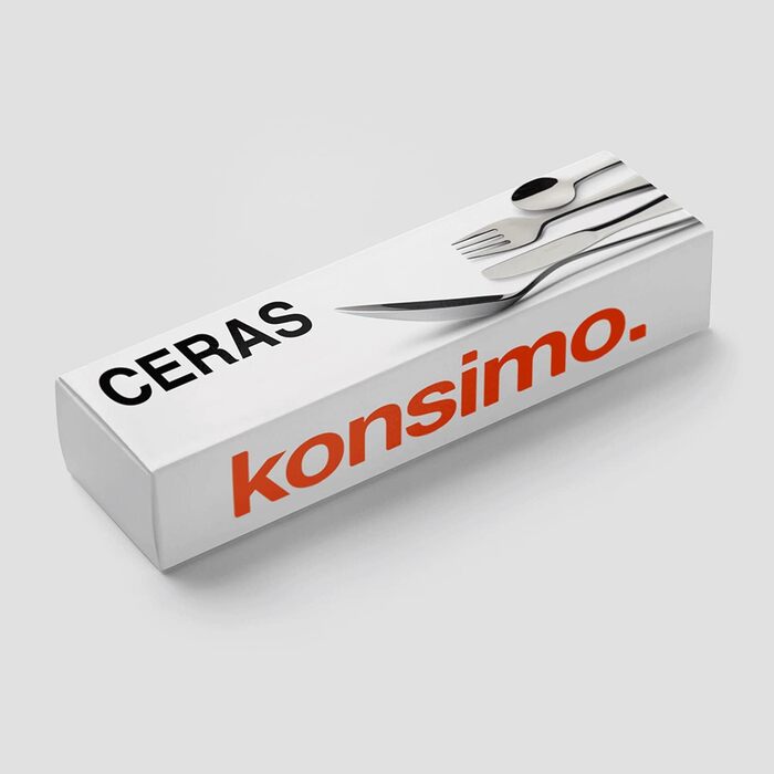 Набір столових приборів Konsimo на 6 персон Набір столових приборів з 24 предметів, Класичний, Мінімалістичний, Нержавіюча сталь Можна мити в посудомийній машині Срібло (Ceras)