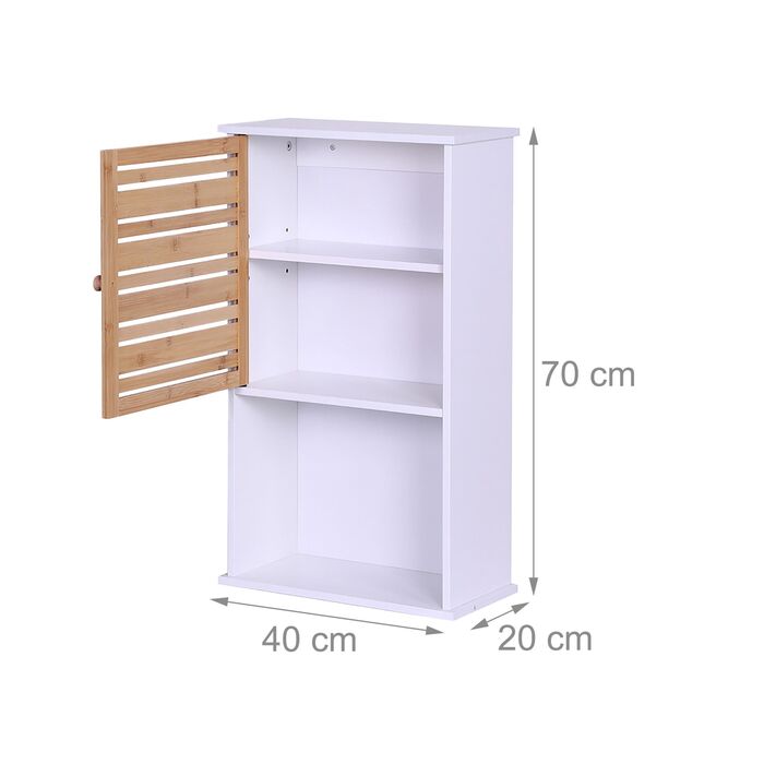 Підвісна шафка для ванної кімнати Relaxdays з бамбуковою дверцятами