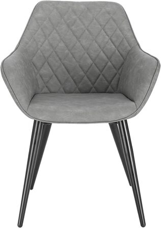 Крісла для їдальні WOLTU, 2 шт. в наборі: оббиті крісла з підлокітниками для кухні, вітальні, зелені, з металевими ніжками, штучна шкіра