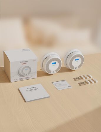 Датчик диму та монооксиду вуглецю X-Sense SC07-WX з Wi-Fi, з змінною батареєю, сумісний з додатком X-Sense Home Security, 1 шт. (набір 2 шт.)