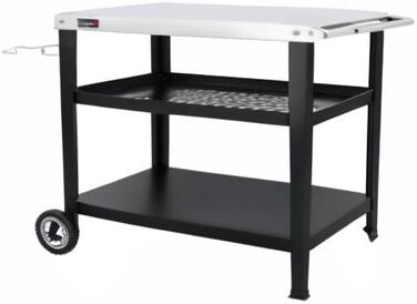 Столик Royal Gourmet PC3404S на коліщатках з контейнером для сміття, для вулиці, саду, тераси, грилю, кухні, візок для приготування їжі, 76,2 x 48,3 см, стільниця з нержавіючої сталі, сріблястий