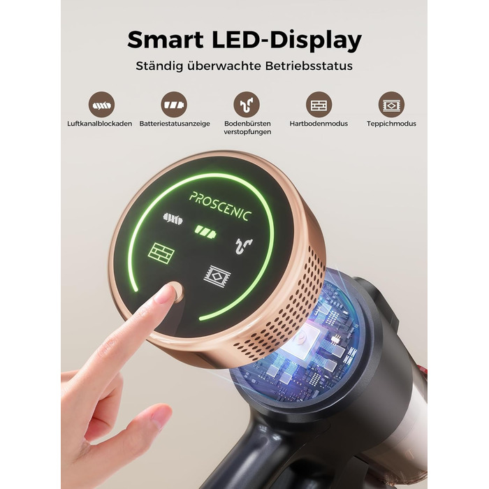Бездротовий пилосос Proscenic P11 Ultra: потужний, легкий, з акумулятором 50 хв, сенсорний екран, анти-намотування, для дому та авто
