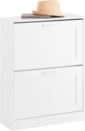 SoBuy FSR137-L-F: Взуттєва шафа/органайзер для взуття, 2 дверцята, 60x115x23 см (білий)