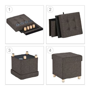 Relaxdays Пуф з місцем для зберігання