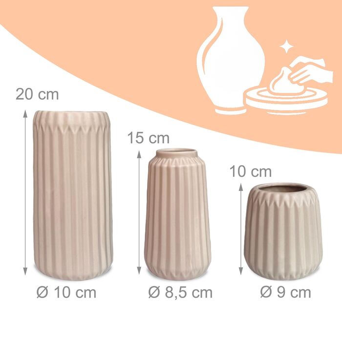 Набір ваз Relaxdays (3 шт.)