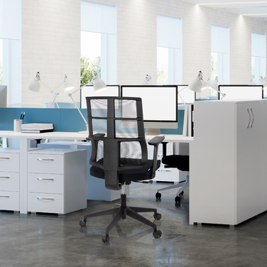 Офісне крісло / поворотне крісло SPINIO сітка / тканина чорна hjh OFFICE