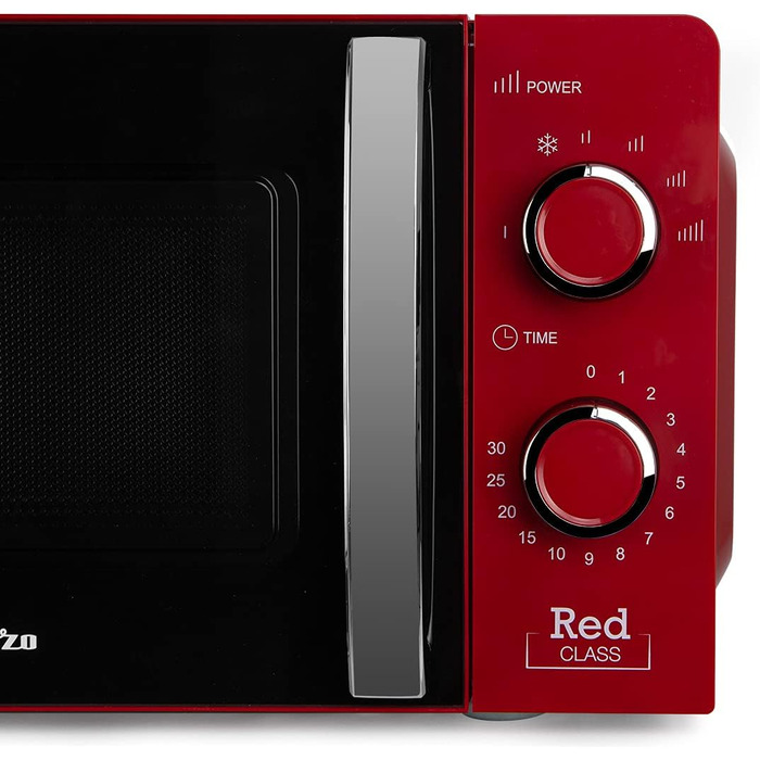 Мікрохвильова піч Orbegozo MI 2121, 20 літрів, 700 Вт, червона - 6 рівнів потужності, таймер, розморожування