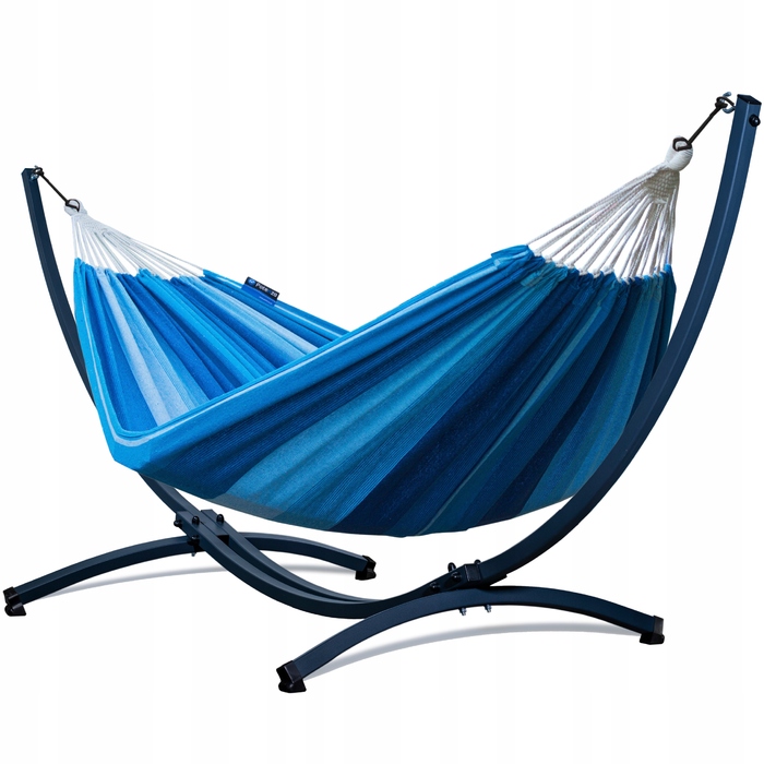 Двомісний гамак Potenza, тканинний, синій (без стійки), витримує до 220 кг