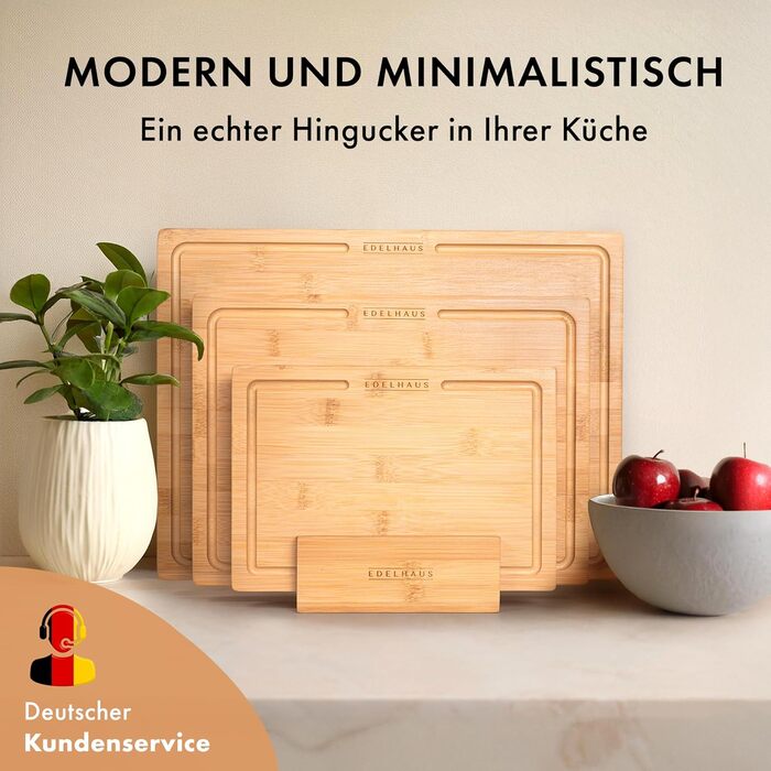 Набір дерев'яних обробних дощок 3 шт. (40x30см / 33x24см / 26x18см) з масиву акації, 2 см товщиною, з канавкою для соку - кухонні обробні дошки, дизайн, набір обробних дощок з дерева, бамбук