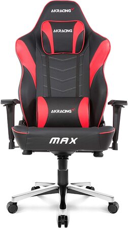 Ігрове крісло AKRacing Master Max, PU шкірозамінник, гарантія 5 років (чорний/червоний)