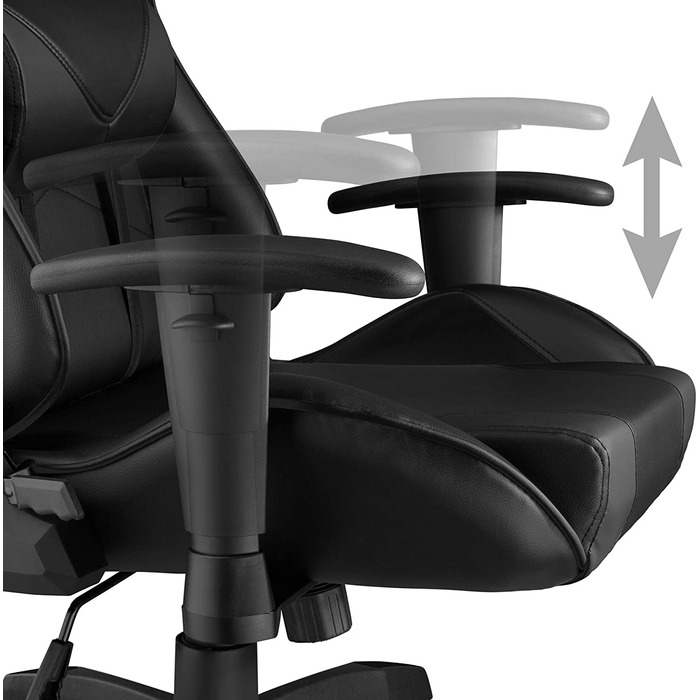 Офісне крісло TecTake 800728, гоночне ігрове крісло з високою спинкою, включаючи. Поперекова опора і подушка для шиї-різні кольори- (чорний-чорний / 403209)