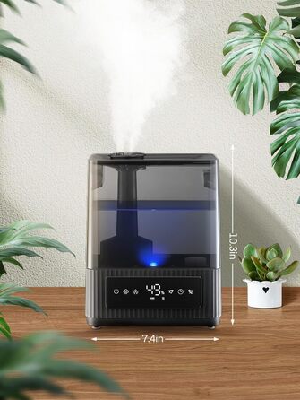 Ультразвуковий зволожувач повітря на 6л для великих кімнат, дитячої та спальні: безшумний холодний випарник з датчиком вологості, аромадифузором та верхнім заповненням, до 60 год роботи