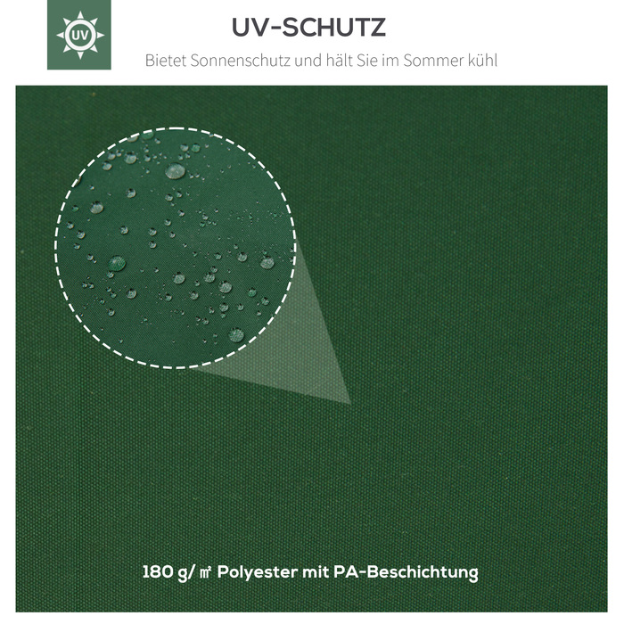 Заміна даху для металевого павільйону 3x4м, водовідштовхувальний. Дах для павільйону (подвійний дах), замінний тент для садового павільйону, запчастини. Поліестер, 180 г/м², зелений.