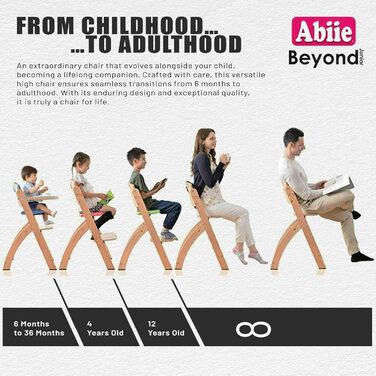 Дерев'яний виносний стільчик для годування Abiie Beyond - стільчик для дітей від 6 місяців до 250 фунтів