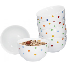 Ван Велл фаянсовий посуд 6 серії, набір посуду серії Капрі / білий з декором предмети на вибір, серія послуг Капрі (миска для пластівців 13 см)