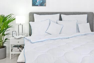 Пухова ковдра 135x200 см – середньої теплоти, мікрофібра, сертифікат Oeko-Tex, для алергіків, дихаюча, виготовлена в ЄС, пральна, ковдра 135x200