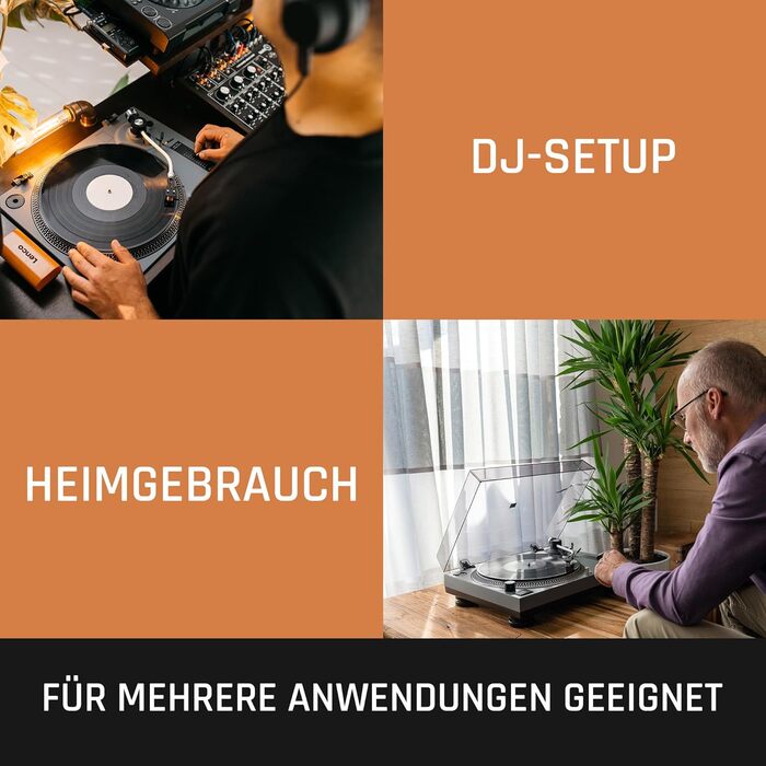 DJ-програвач Lenco L-3810 з прямим приводом, 33/45 об/хв, Pitch-Control, магнітний звукознімач, підсвітка голки, білий (матовий сірий)