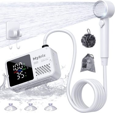 Митрікс Портативна душова система для кемпінгу: 10л/хв, акумулятор 7800mAh, 4 режими, IPX8, для подорожей та автомиття