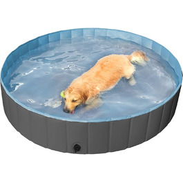 Басейн для собак Yaheetech, басейн 100/120/140/160 х 30 см, дитячий басейн для собак, складаний басейн для купання, складаний душовий піддон для домашніх тварин XXL-160 х 30 см Чорний