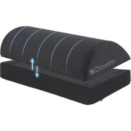 Підставка для ніг під стіл Dowinx, регульована по висоті, знімний чохол, зручна підставка для офісу, авто, дому (2 рівня, тверда, чорна)