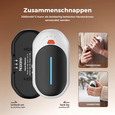 Електричні грілки для рук 2 шт., 6000mAh, ультратонкі, перезаряджувані, портативні, для кемпінгу, спорту, подарунок на Новий рік