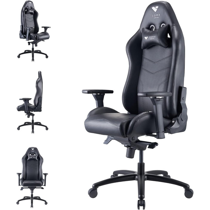 Ергономічне ігрове крісло з PU шкіри, макс. 150 кг (Onyx Black), 4Gaming Argon 2023 -