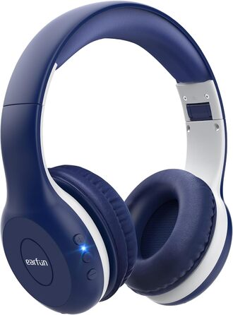 Дитячі навушники EarFun Bluetooth, 85/94 дБ, звук HiFi, HD-мікрофон, 40 годин автономної роботи, складні, темно-синій