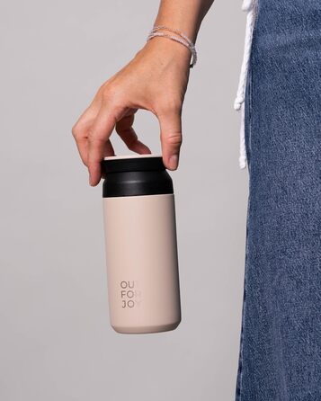 Термокружка з нержавіючої сталі 350 мл | Термокружка для кави/чаю з собою | З подвійними стінками, ізольована, не протікає | Travel Tumbler | Зберігає тепло 4 години / холод 8 годин (Бежевий Ivory)