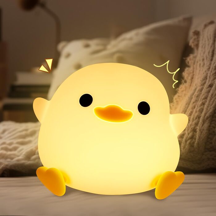 Світлодіодний нічник GIACOMO Dodo Duck, силіконова качка Kawaii, з можливістю затемнення, сенсорний, таймер, подарунок для дітей