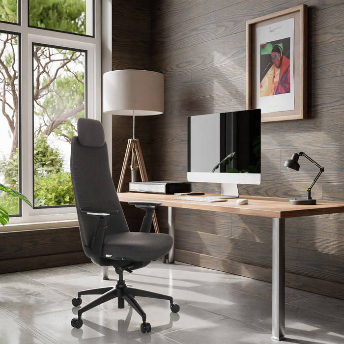 Офісне крісло / обертове крісло YUCANO тканина чорний hjh OFFICE