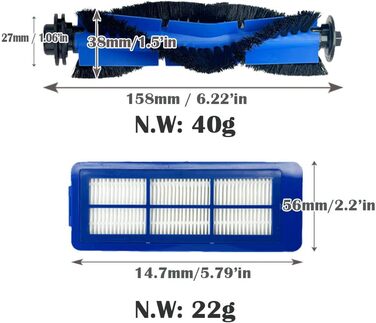 Аксесуари Запасна частина для Eufy Robovac 11S Max, 15C Max, 30C Max, G20, G30, G30 Edge, G32 Pro Робот-пилосос, валик щітки та набір для заміни фільтрів