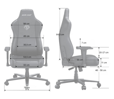 Крісло ігрове Anda Seat Novis Gray Fabric Size XL