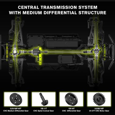 Радіокерований автомобіль RIAARIO 1:10 Brushless 50 км/год Позашляховик 4WD Водонепроникний карбон