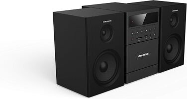 Мікросистема Grundig CMS 1050 DAB BT, CD/MP3, USB, FM, касета, 20 Вт, чорний/сріблястий