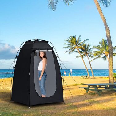 CLIPOP Намет Pop-Up, водонепроникний, легкий, одношаровий, для весняного кемпінгу, простий у встановленні – для пляжу, походів, фестивалів, на відкритий простір, чорний