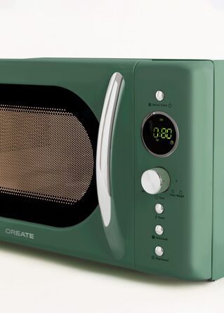 Мікрохвильова піч ретро Salbeigrün 20л з грилем та LCD дисплеєм 900W